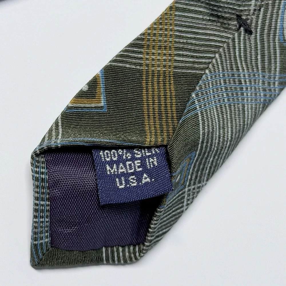 Structure Plaid Geometric Necktie Dark Academia Retro Mod Office Core Tie‎ USA